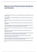 Manicure And Pedicure Exam Questions and Answers&period;