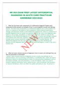 NR 569 EXAM PREP LATEST DIFFERENTIAL DIAGNOSIS IN ACUTE CARE PRACTICUM ANSWERED 2023/2024