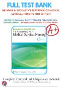 Test Bank Brunner & Suddarth’s Textbook of Medical Surgical Nursing 13th Edition by Hinkle Cheever