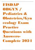 FISDAP OBGYN / Pediatrics & Obstetrics/Gynecology Exam Practice Questions with Answers