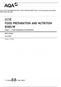 AQA GCSE FOOD PREPARATION AND NUTRITION 8585/W Paper 1 QP AND MS 2023