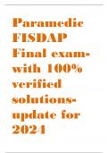 Paramedic FISDAP Final exam-with 100% verified solutions-update for 2024