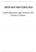 NRNP 6635 MID TERM 2024 Latest Questions and Answers All Correct A Score