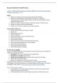 Samenvatting -  Research Methods for Health Sciences (AM_1255)