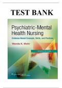 TEST BANK FOR PSYCHIATRIC-MENTAL HEALTH NURSING, 8TH EDITION EIGHTH EDITION BY MOHR, WANDA K.
