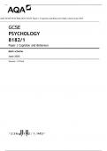 AQA GCSE PSYCHOLOGY 8182/1 Paper 1 Cognition and Behaviour Mark scheme June 2023