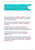 Peak Pilates Level 1 Certification LATEST  2023 EXAM QUESTIONS AND CORRECT  DETAILED ANSWERS WITH RATIONALES  &lpar;VERIFIED ANSWERS&rpar; &vert;ALREADY GRADED A&plus;