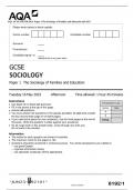 AQA GCSE SOCIOLOGY Paper 1 The Sociology of Families and Education QP 2023 