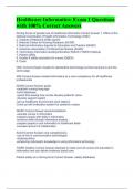 Healthcare Informatics&colon; Exam 1 Questions with 100&percnt; Correct Answers 