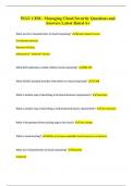 WGU C838 - Managing Cloud Security Questions and Answers Latest Rated A&plus;