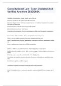 Constitutional Law  Exam Updated And Verified Answers 20232024&period;