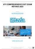 ATI COMPREHENSIVE EXIT EXAM RETAKE 2023 written by NURSING2EXAM www&period;stuvia&period;com Downloaded by&colon; NURSING2EXAM  manom265&commat;gmail&period;com Want to earn &dollar;1&period;236  extra per year&quest;  Distrbuton of this document is illegal