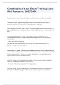 Constitutional Law  Exam Training Units Well Answered 20232024&period;