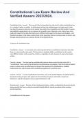Constitutional Law Exam Review And Verified Aswers 20232024&period;