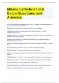Milady Esthetics Final Exam Questions and Answers 