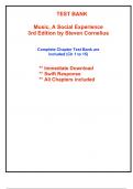 Test Bank for Music&comma; A Social Experience 3rd Edition Cornelius &lpar;All Chapters included&rpar;