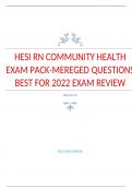 HESI RN COMMUNITY HEALTH  / ACTUAL EXAM QUESTIONS & ANSWERS 2022/2023 LATEST UPDATE / GRADED A+