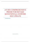 ATI RN COMPREHENSIVE PREDICTOR RETAKE / ACTUAL EXAM QUESTIONS & ANSWERS 2022/2023 LATEST UPDATE / GRADED A+
