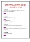 Gainsight Admin Certification Test &lpar;2023&sol; 2024 New Update&rpar; Questions and Verified Answers&vert; 100&percnt; Correct 