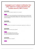 Gainsight Level 3 Admin Certification Test &lpar;2023&sol; 2024 New Update&rpar; Questions and  Verified Answers&vert; 100&percnt; Correct 