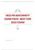 HESI PN MATERNITY / ACTUAL EXAM QUESTIONS & ANSWERS 2022/2023 LATEST UPDATE / GRADED A+