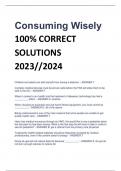 UPDATED Consuming Wisely 100% CORRECT SOLUTIONS 2023//2024