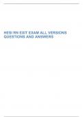 HESI RN EXIT EXAM ALL VERSIONS QUESTIONS AND ANSWERS