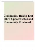 Community Health Exit HESI Updated 2024 and Community Proctored
