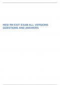 HESI RN EXIT EXAM ALL VERSIONS REVIEW