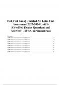 Full Test Bank| Updated All Letrs Unit  Assessment 2023-2024 Unit 1- 8|Verified Exams Questions and  Answers |100%Guaranteed Pass
