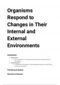 Organisms Response to Environments summary pages