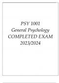PSY 1001 GENERAL PSYCHOLOGY COMPLETED EXAM 20232024.p