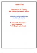 Test Bank for Persuasion in Society, 4th Edition Jones (All Chapters included)