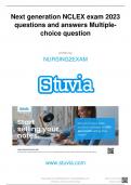 Next generation NCLEX exam 2023 questions and answers Multiple choice question written by NURSING2EXAM www&period;stuvia&period;com Downloaded by&colon; NURSING2EXAM  manom265&commat;gmail&period;com Want to earn &dollar;1&period;236  extra per year&quest;  Distrbuton of this document is illegal