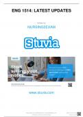 ENG 1514: LATEST UPDATES written by NURSING2EXAM www.stuvia.com Downloaded by: NURSING2EXAM  manom265@gmail.com Want to earn $1.236  extra per year?  Distrbuton of this document is illegal