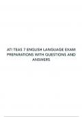 ATI TEAS 7 ENGLISH LANGUAGE EXAM PREPARATIONS WITH QUESTIONS AND ANSWERS 
