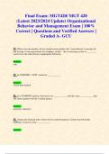 Midterm & Final Exams: MGT420/ MGT 420 (Latest 2023/2024 Update STUDY BUNDLE WITH COMPLETE SOLUTIONS) Organizational Behavior and Management Exams | 100% Correct | Questions and Verified Answers | Graded A- GCU