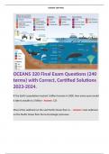 OCEANS 320 Final Exam Questions (240 terms) with Correct, Certified Solutions 2023-2024. 
