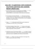 NGA GPC&vert; 72 QUESTIONS&vert; WITH COMPLETE SOLUTIONS&period;QUESTIONS AND ANSWERS RECENT UPDATE 2024&period;