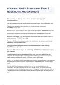 Advanced Health Assessment Exam 2 QUESTIONS AND ANSWERS
