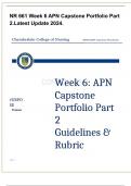 NR 661 Week 6 APN Capstone Portfolio Part 2.Latest Update 2024.