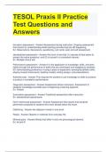 TESOL Praxis II Practice Test Questions and Answers