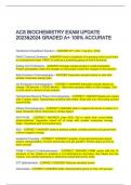 ACS BIOCHEMISTRY EXAM UPDATE 2023&2024 GRADED A+ 100% ACCURATE