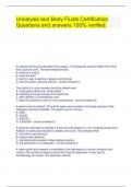 BOC&colon; Urinalysis & Body Fluids questions and answers &period; bundled exam&period;