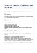 LETRS Unit 3 Session 4 QUESTIONS AND ANSWERS 