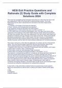  HESI Exit Practice Questions and Rationale &lpar;2&rpar; Study Guide with Complete Solutions 2024