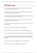 ETC Exam Test Questions With 100&percnt; Correct Answers&period;