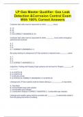 LP Gas Master Qualifier&colon; Gas Leak Detection &Corrosion Control Exam With 100&percnt; Correct Answers