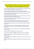 HemoDialysis Bonnet Exam Questions And Answers &vert;Guaranteed Success