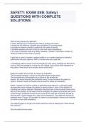SAFETY&colon; EXAM &lpar;ISB&colon; Safety&rpar; QUESTIONS WITH COMPLETE SOLUTIONS&period;